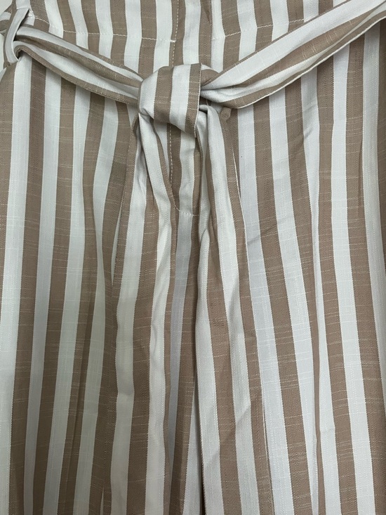 Pants - NY & Co tan and white stripped summer cropped pants. XL NWT